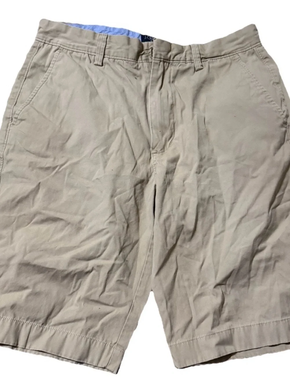 J Crew Beige Khaki Remington Flat Front Cotton Chino Shorts
